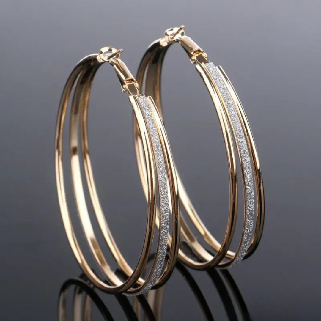 Retro gold hoop earrings