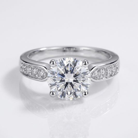 ROSE GOLD ROUND DIAMOND PAVE RING - (ADJUSTABLE)