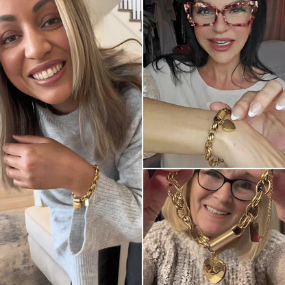 Golden Heart Charm Bracelet