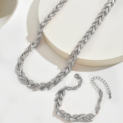 Crystal Herringbone Jewelry Set