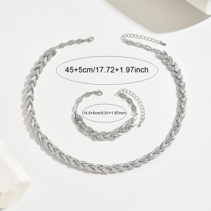Crystal Herringbone Jewelry Set