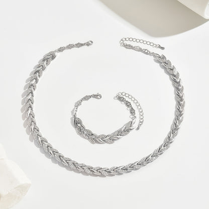 Crystal Herringbone Jewelry Set