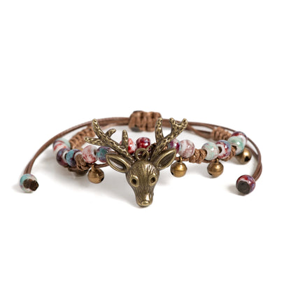 Handcrafted Ceramic Fawn Charm Bracelet
