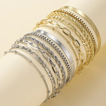 Bracelet set 5 pieces in gold