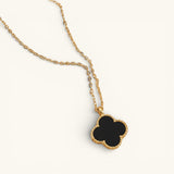 Clover Black Necklace