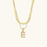 Fiona Layered Gold Initial Letter Necklace