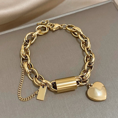 Golden Heart Charm Bracelet