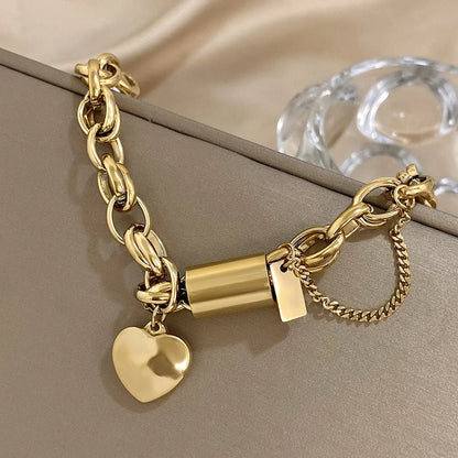 Golden Heart Charm Bracelet