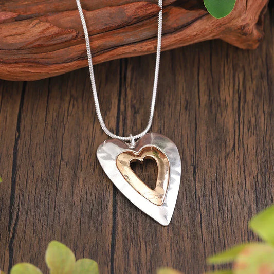 Vintage Hart Necklace in Silver and Gold
