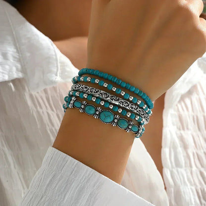 Bracelet set with turquoise beads