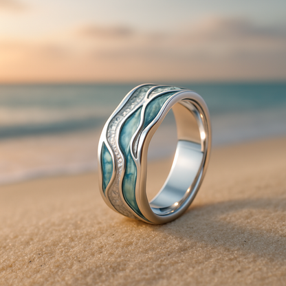 Turquoise Waves Ring in Silver